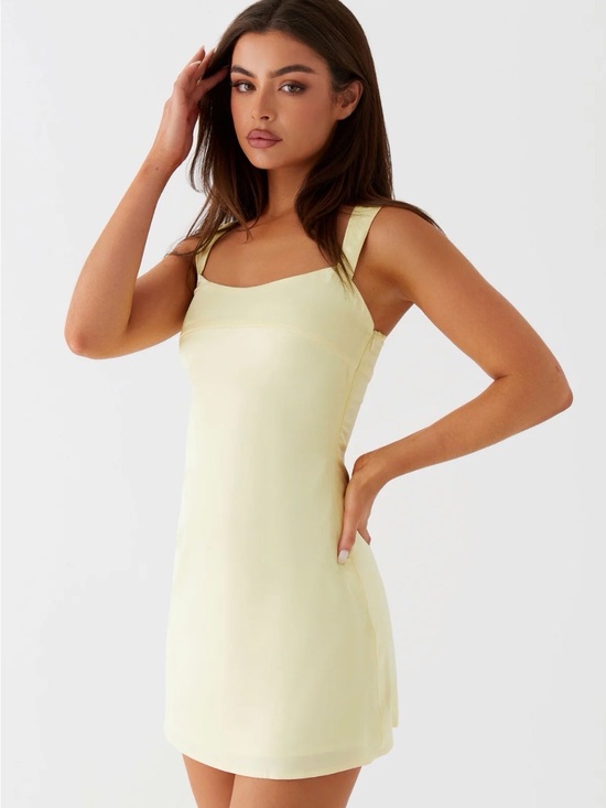 Peppermayo Other - Peppermayo Odette Satin Butter Yellow Mini Dress